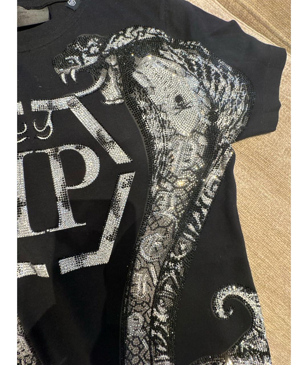PHILIPP PLEIN Черная хлопковая футболка, фото 4