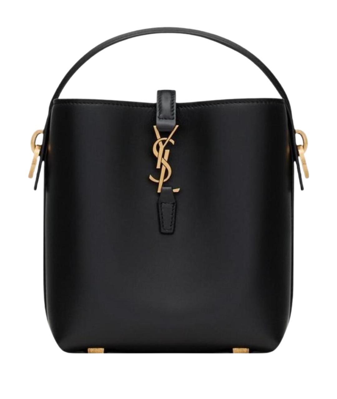 SAINT LAURENT Черная кожаная сумка тоут, фото 1
