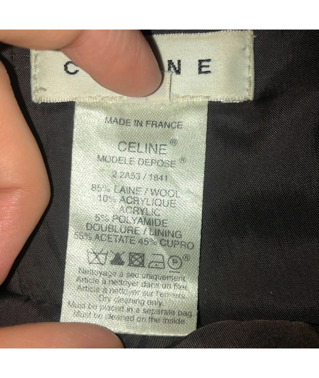 CELINE PRE-OWNED Серая шерстяная юбка мини, фото 4