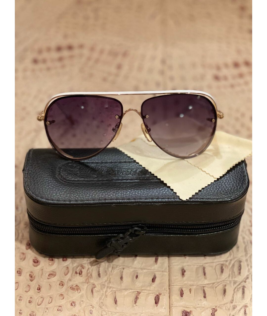CHROME HEARTS Черные металлические солнцезащитные очки, фото 3