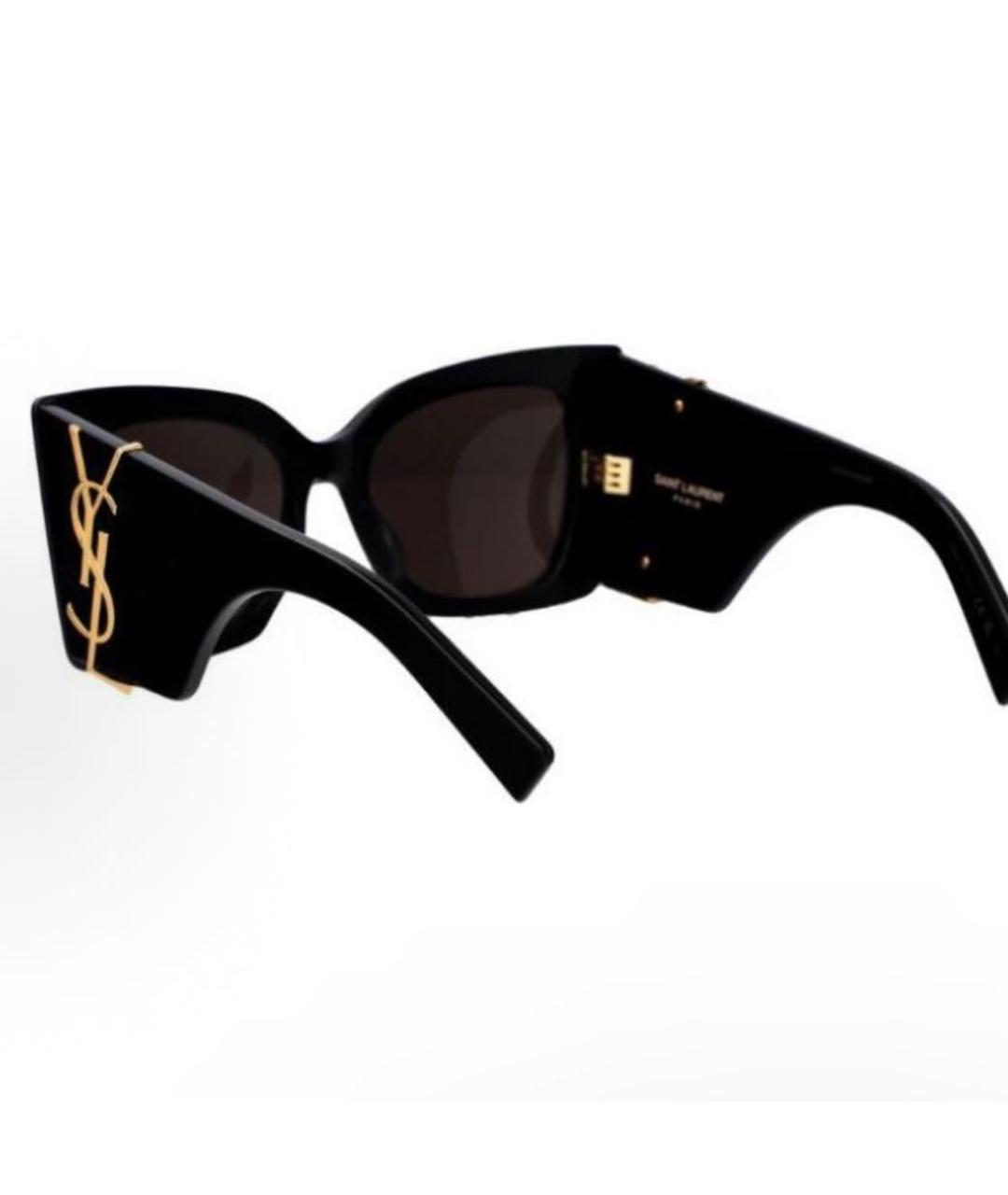SAINT LAURENT Черные пластиковые солнцезащитные очки, фото 4