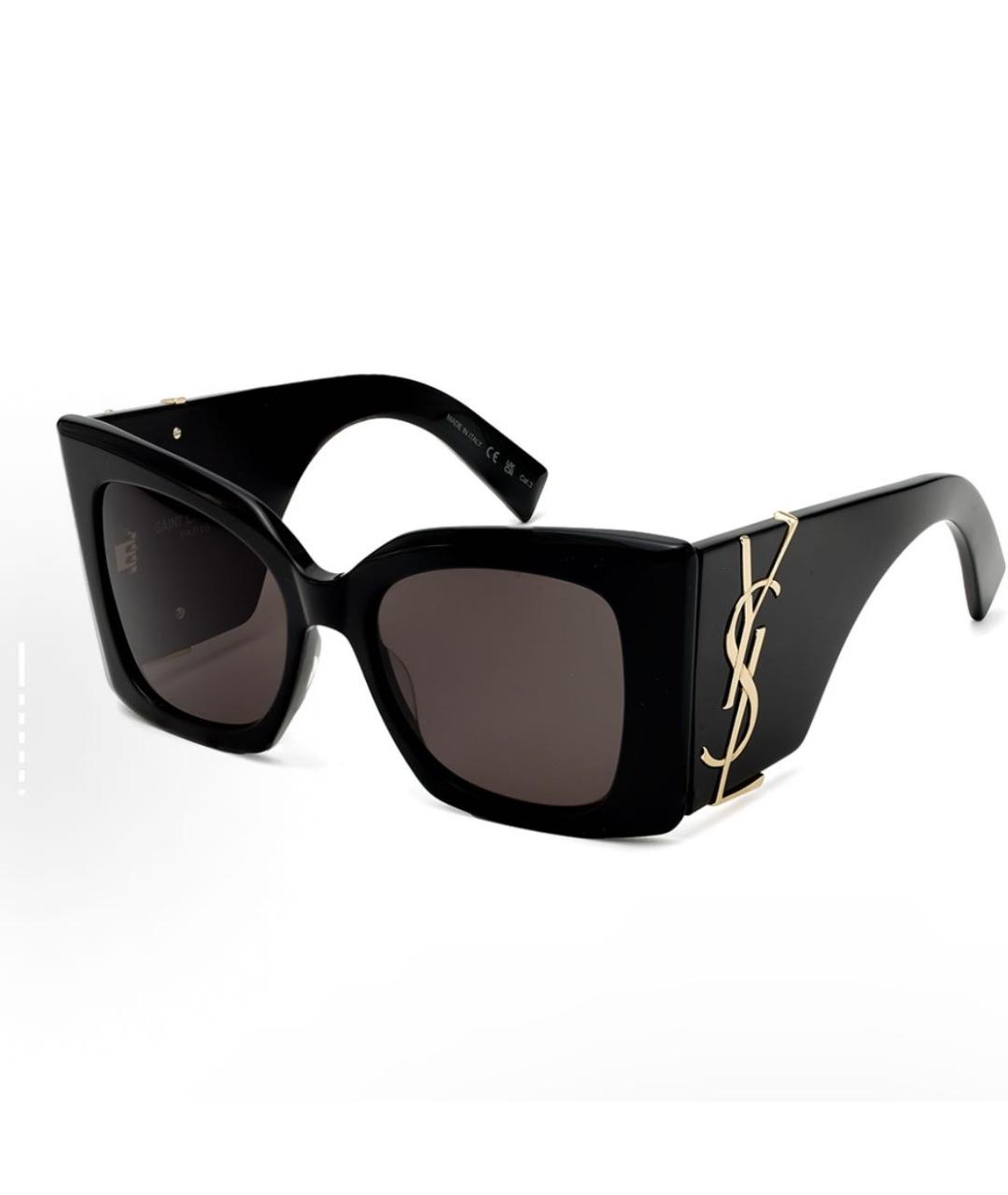 SAINT LAURENT Черные пластиковые солнцезащитные очки, фото 2