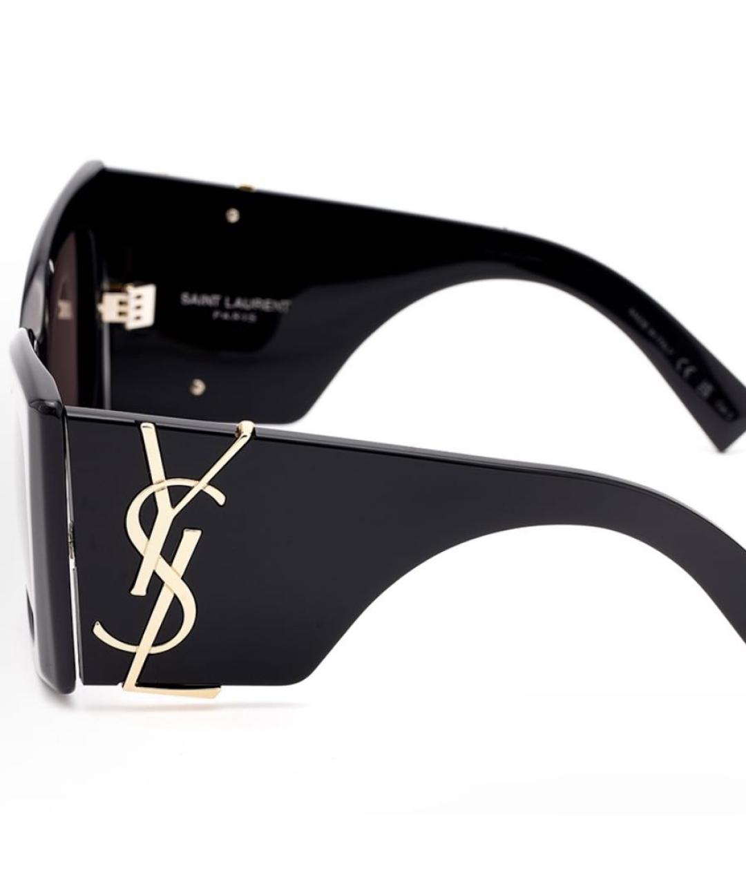 SAINT LAURENT Черные пластиковые солнцезащитные очки, фото 3