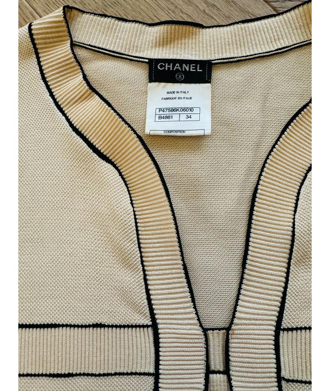 CHANEL Бежевое хлопковое повседневное платье, фото 3