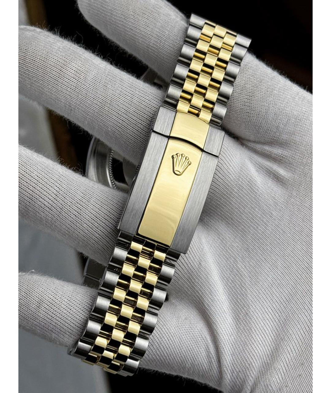 ROLEX Черные часы из желтого золота, фото 6