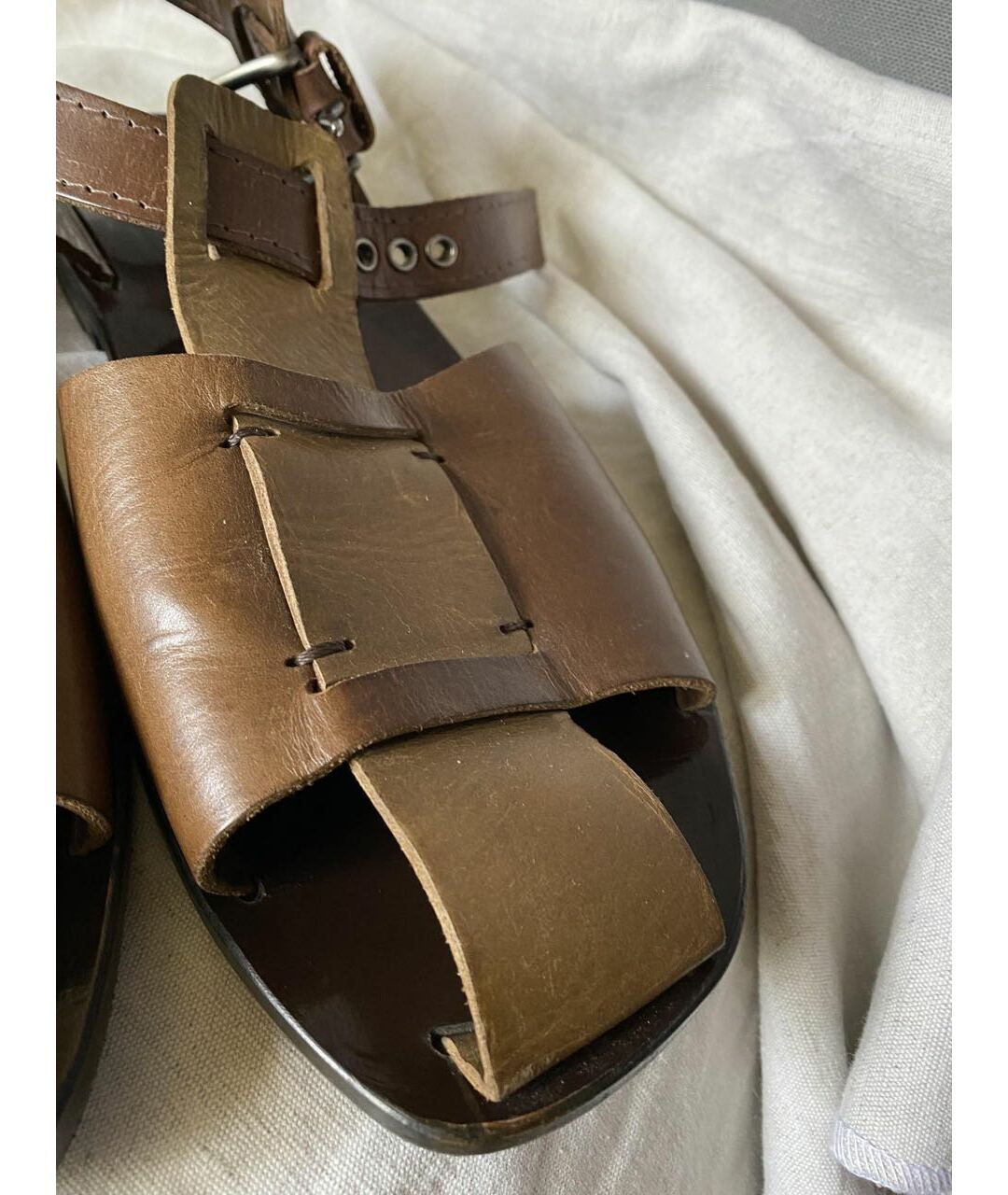MARNI Коричневые кожаные сандалии, фото 8