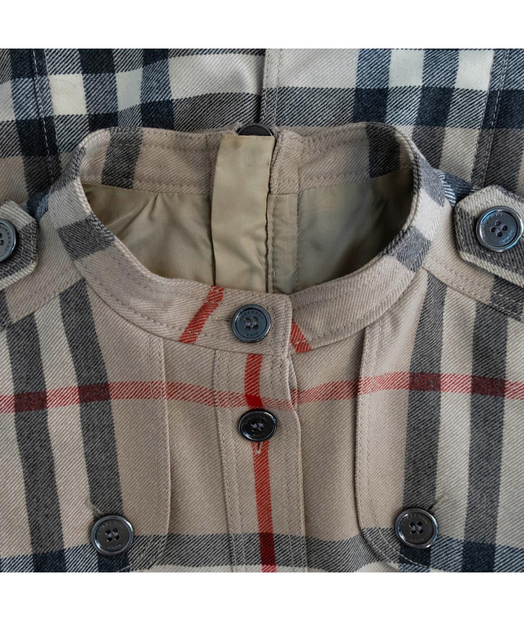 BURBERRY Бежевое шерстяное повседневное платье, фото 3