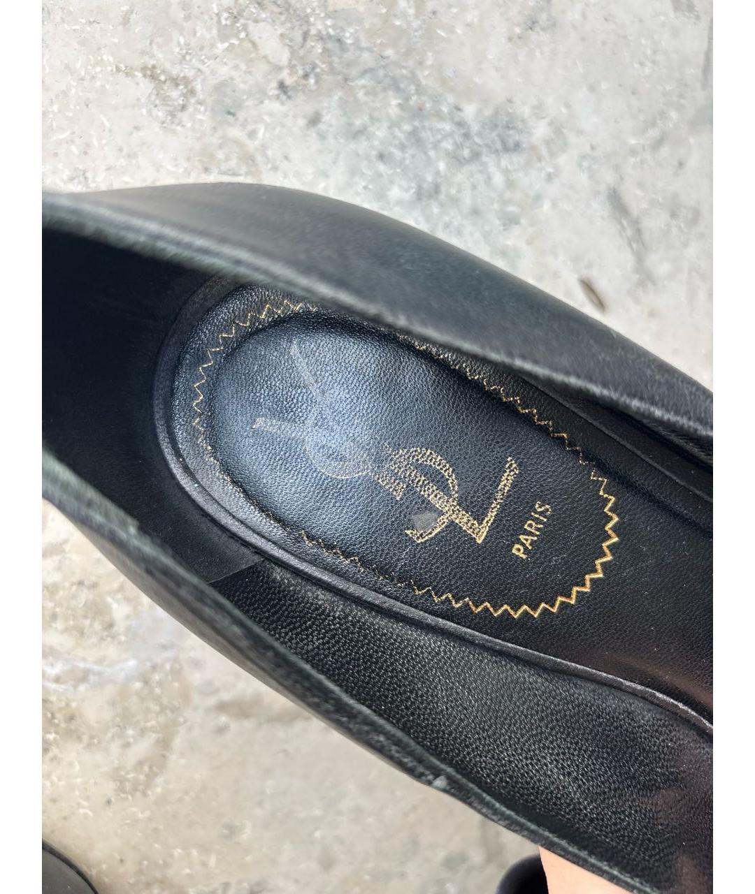 SAINT LAURENT Черные кожаные туфли, фото 3