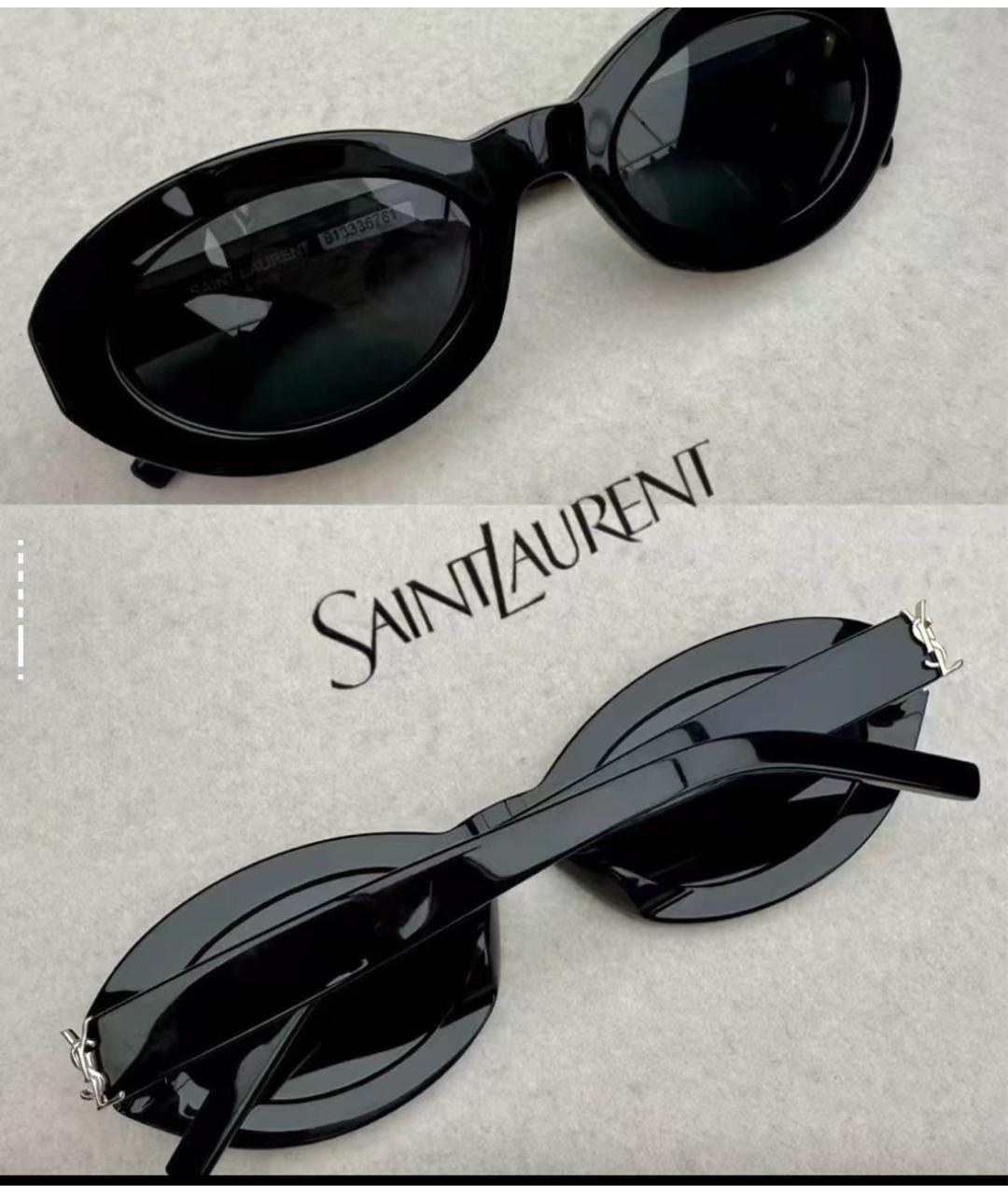 SAINT LAURENT Черные пластиковые солнцезащитные очки, фото 2