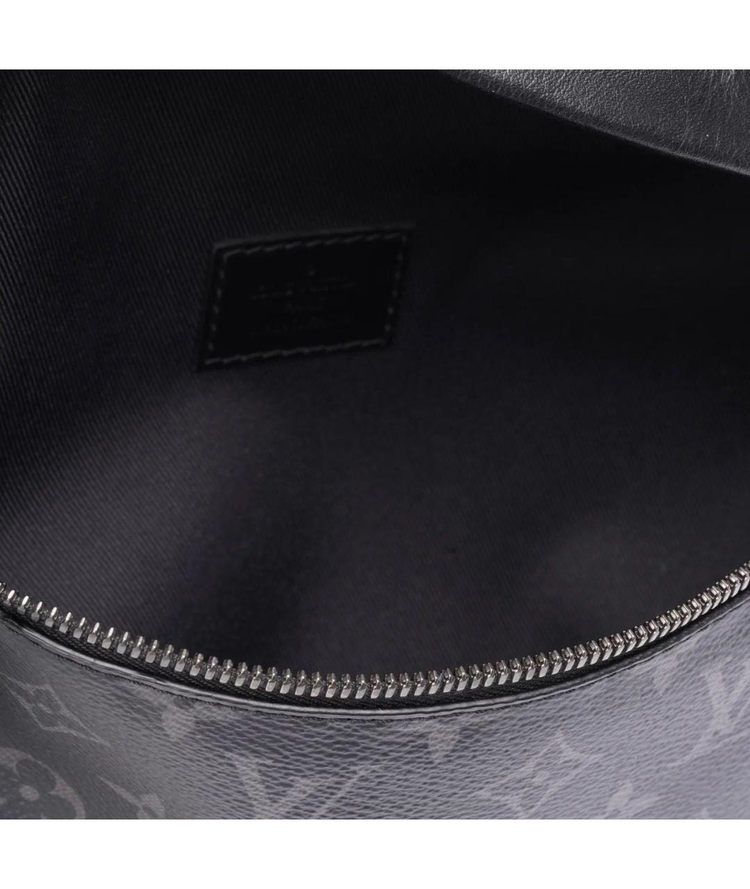 LOUIS VUITTON Черная кожаная сумка на плечо, фото 8