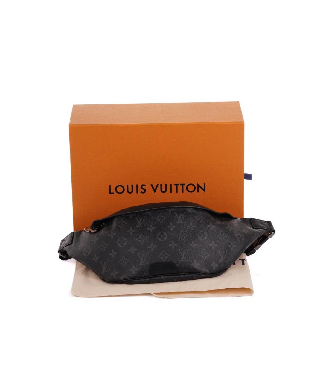 LOUIS VUITTON Черная кожаная сумка на плечо, фото 2