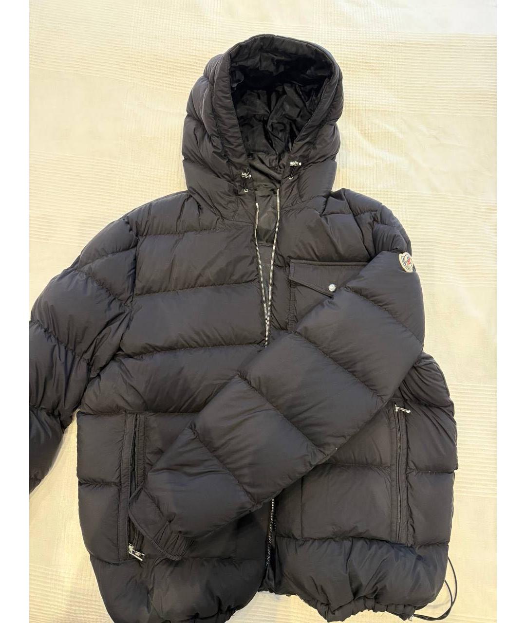 MONCLER Антрацитовый полиэстеровый пуховик, фото 4