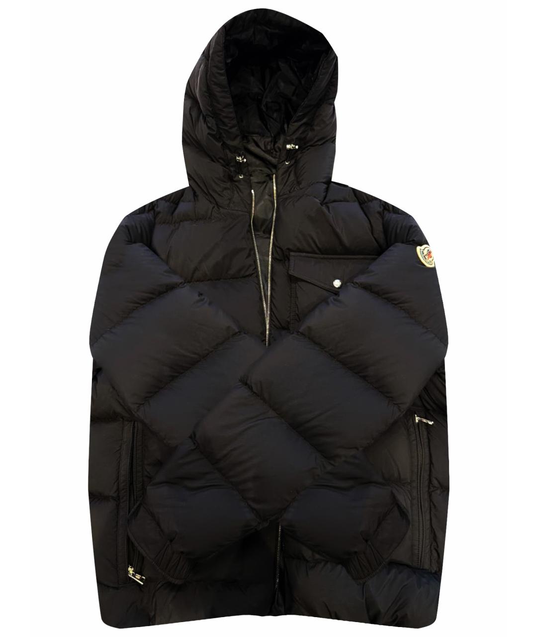 MONCLER Антрацитовый полиэстеровый пуховик, фото 1