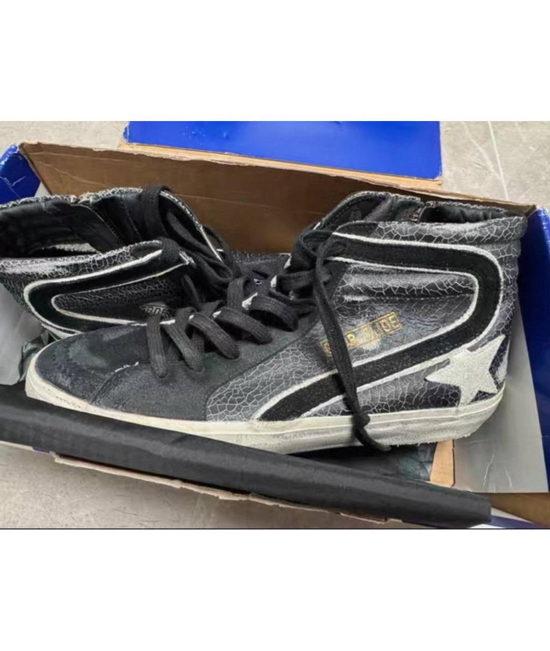 GOLDEN GOOSE DELUXE BRAND Серые кожаные высокие кроссовки / кеды, фото 4