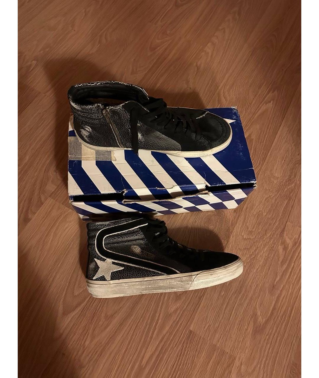 GOLDEN GOOSE DELUXE BRAND Серые кожаные высокие кроссовки / кеды, фото 7