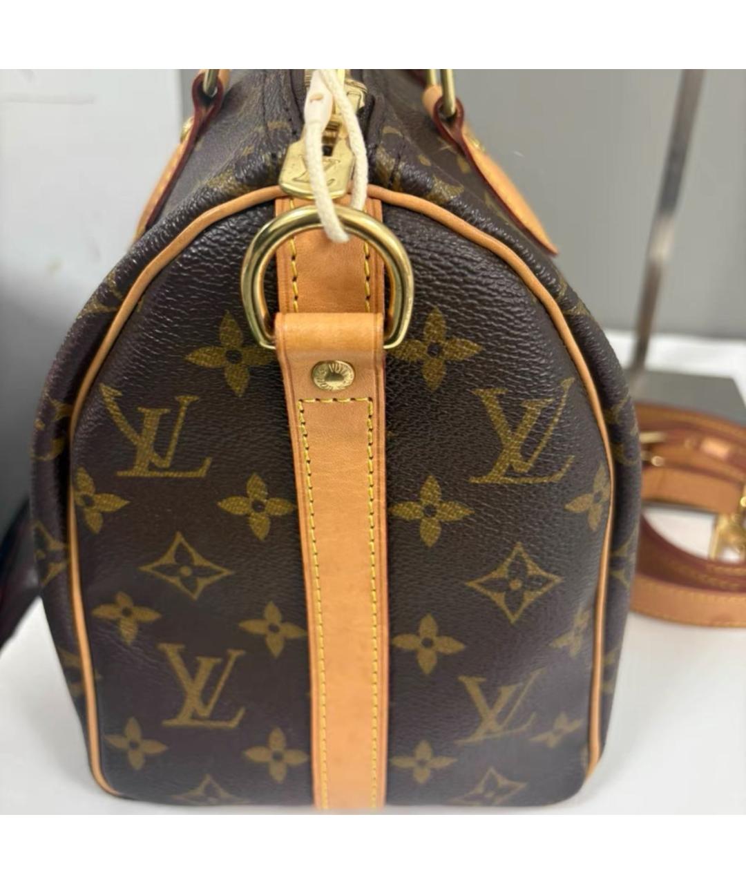 LOUIS VUITTON Коричневая кожаная сумка через плечо, фото 4