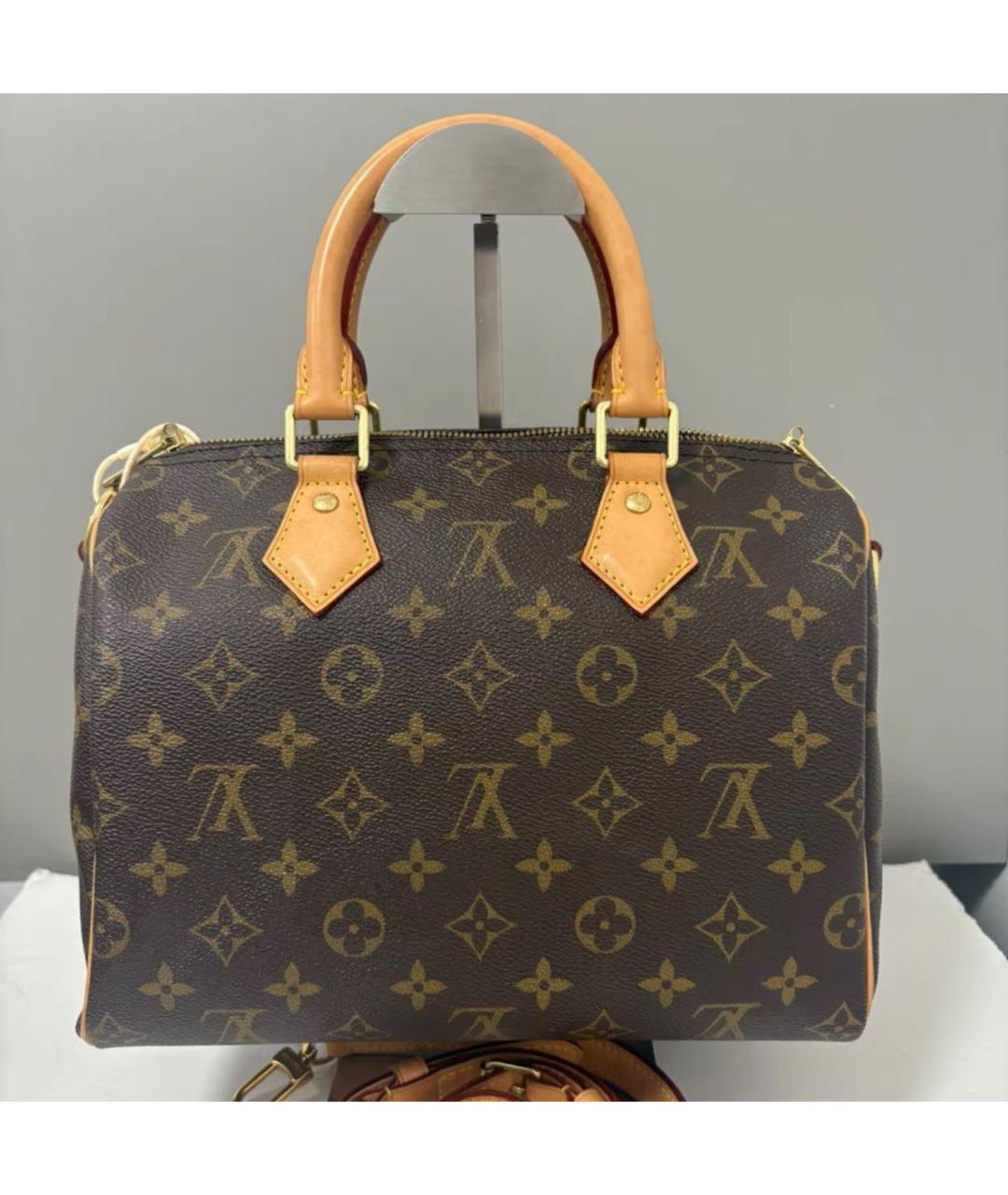 LOUIS VUITTON Коричневая кожаная сумка через плечо, фото 8