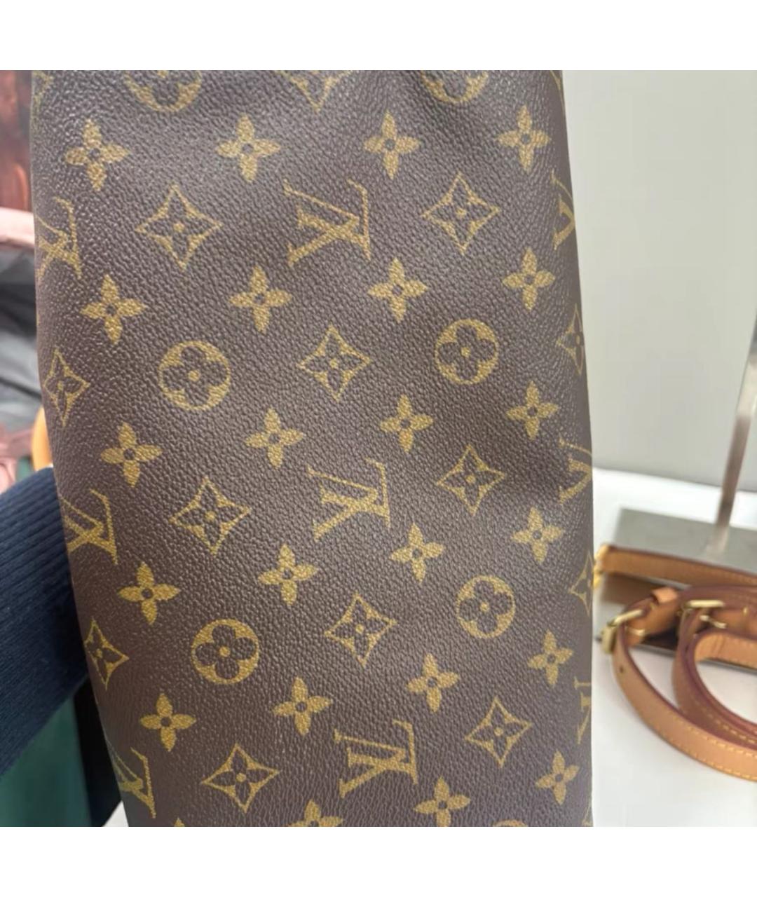 LOUIS VUITTON Коричневая кожаная сумка через плечо, фото 6