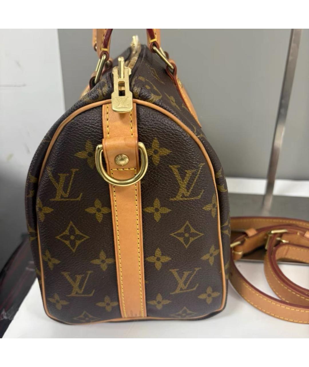 LOUIS VUITTON Коричневая кожаная сумка через плечо, фото 3