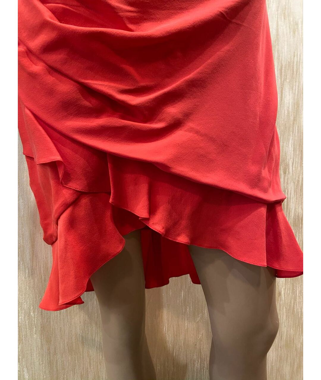 AZZARO Коралловое шелковое коктейльное платье, фото 5