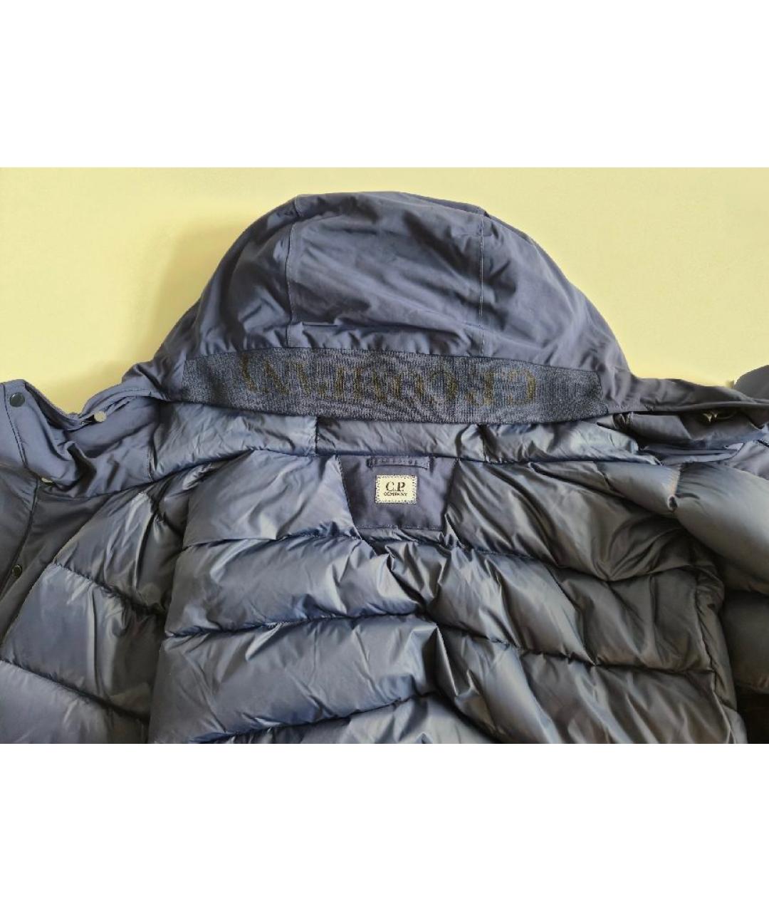 CP COMPANY Синий полиэстеровый пуховик, фото 3