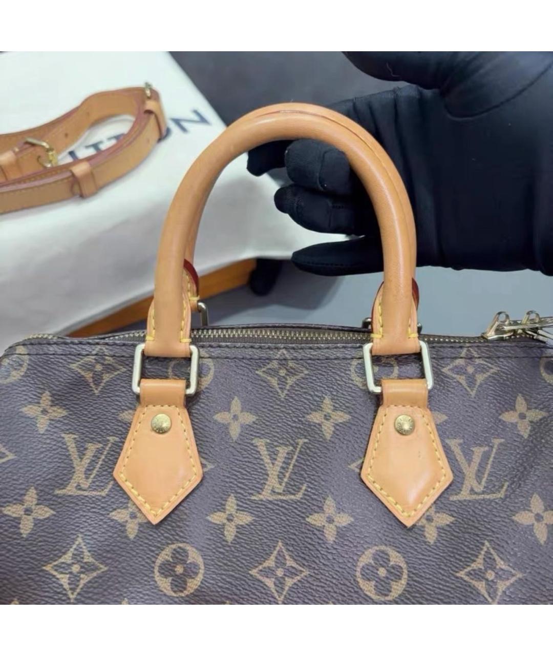 LOUIS VUITTON Коричневая сумка с короткими ручками, фото 3