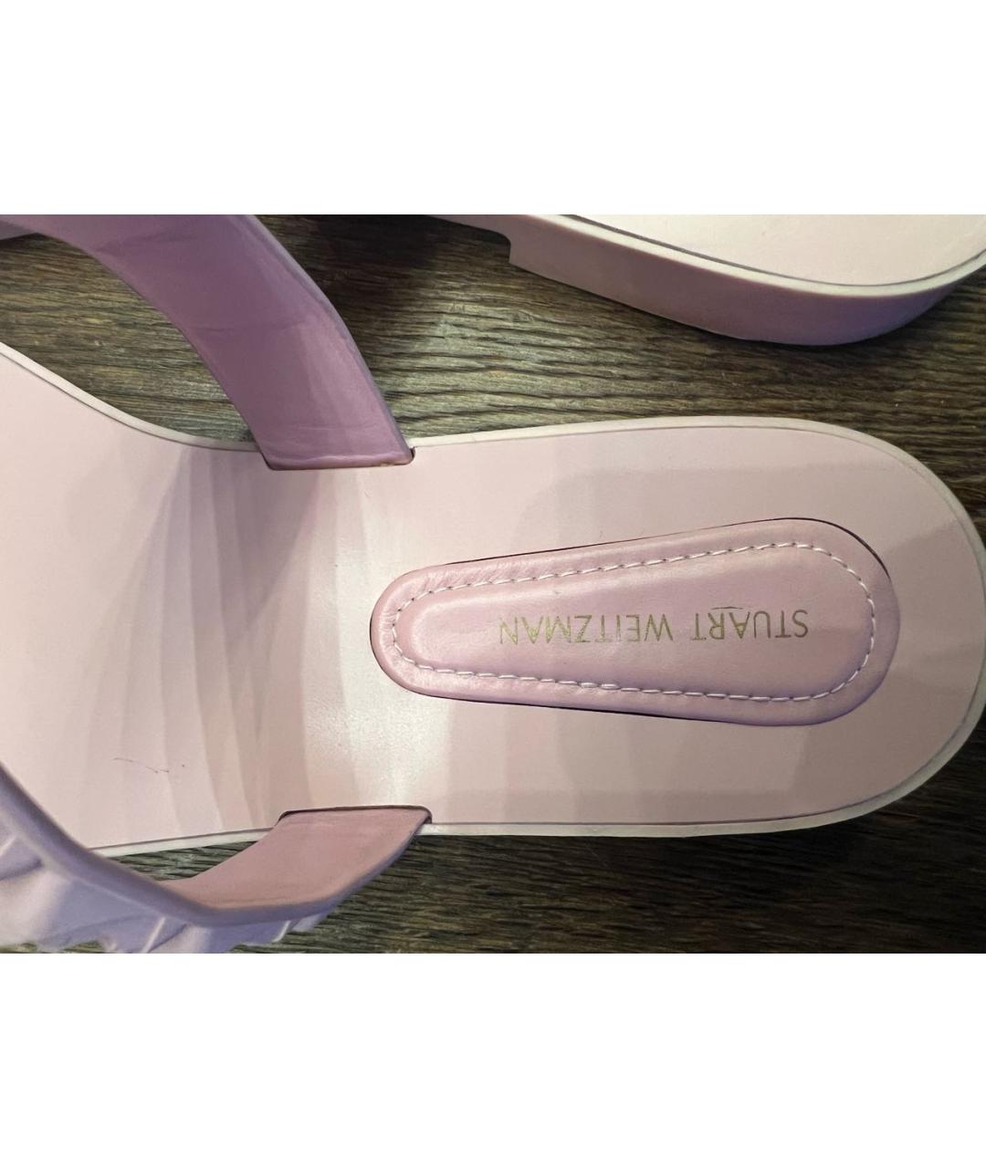 STUART WEITZMAN Розовые резиновые шлепанцы, фото 3