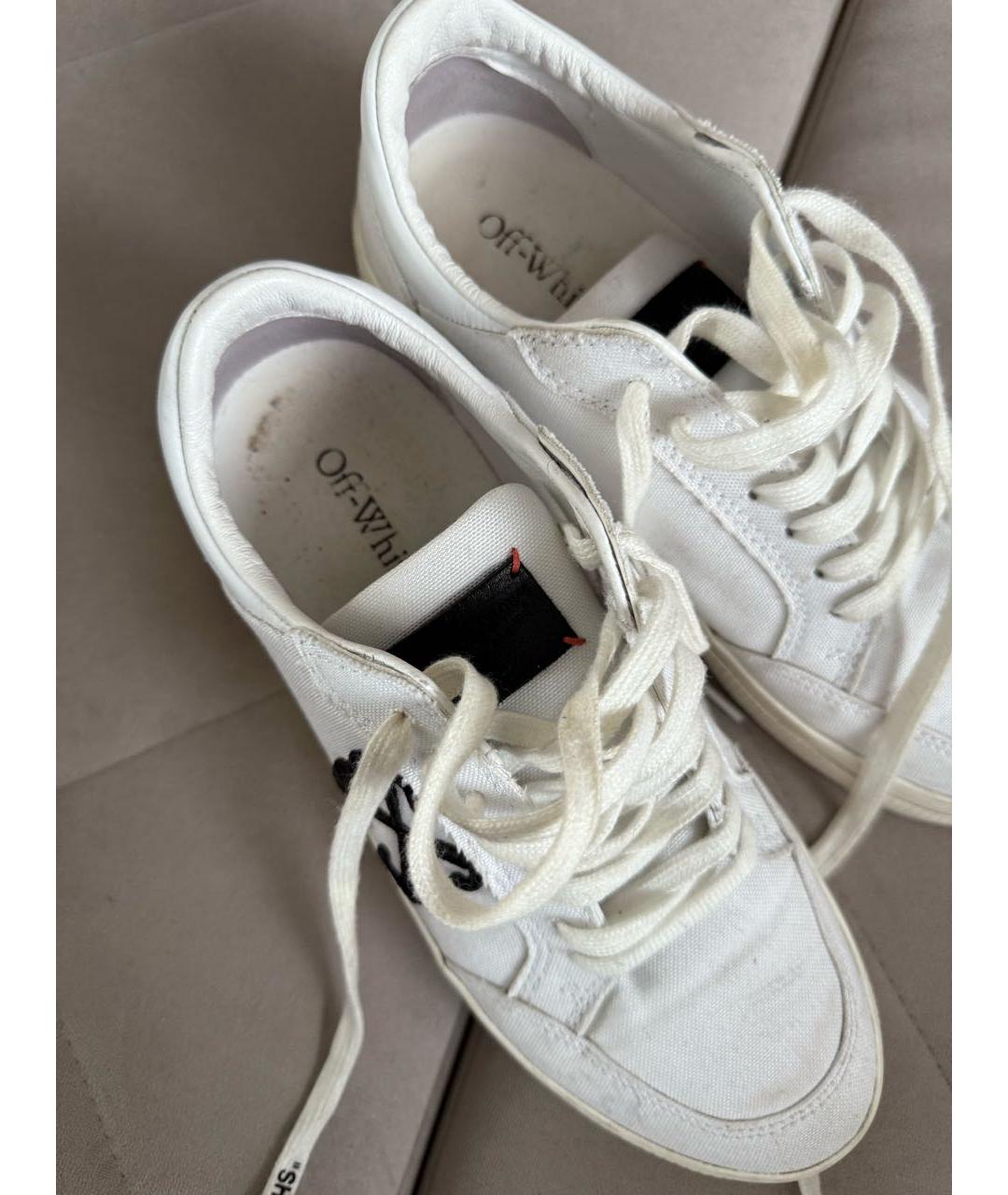 OFF-WHITE Белые текстильные кеды, фото 4