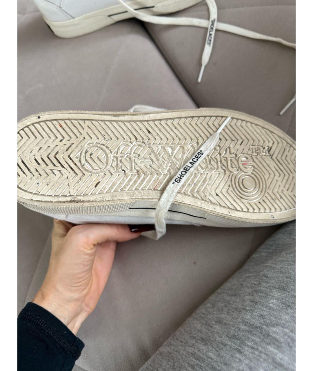 OFF-WHITE Белые текстильные кеды, фото 6