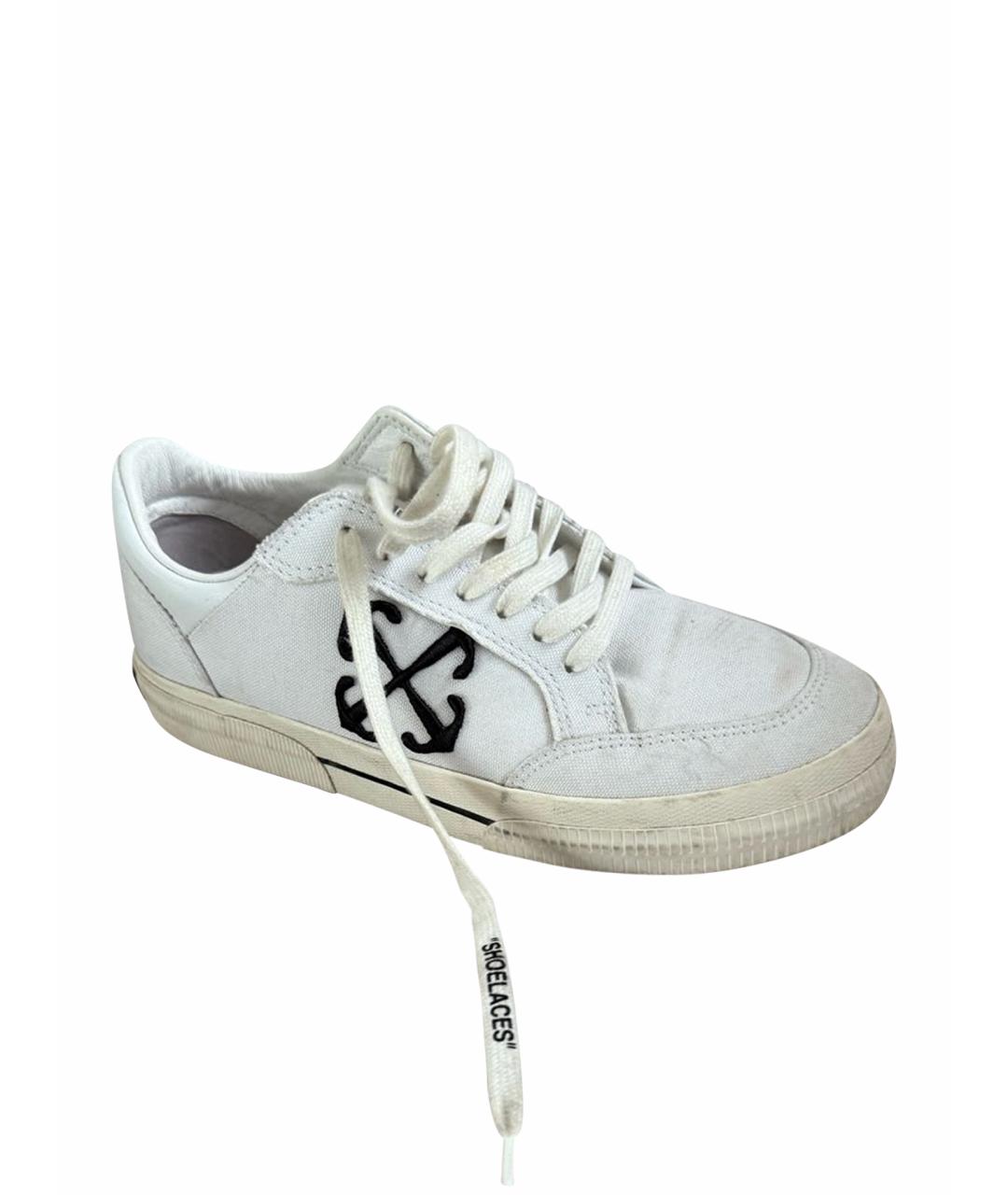 OFF-WHITE Белые текстильные кеды, фото 1