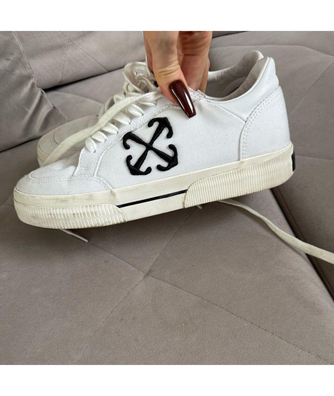 OFF-WHITE Белые текстильные кеды, фото 8
