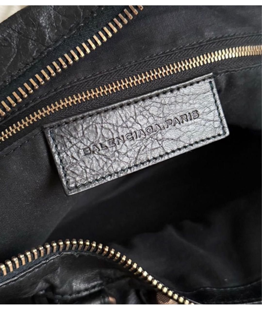 BALENCIAGA Черная кожаная сумка с короткими ручками, фото 5