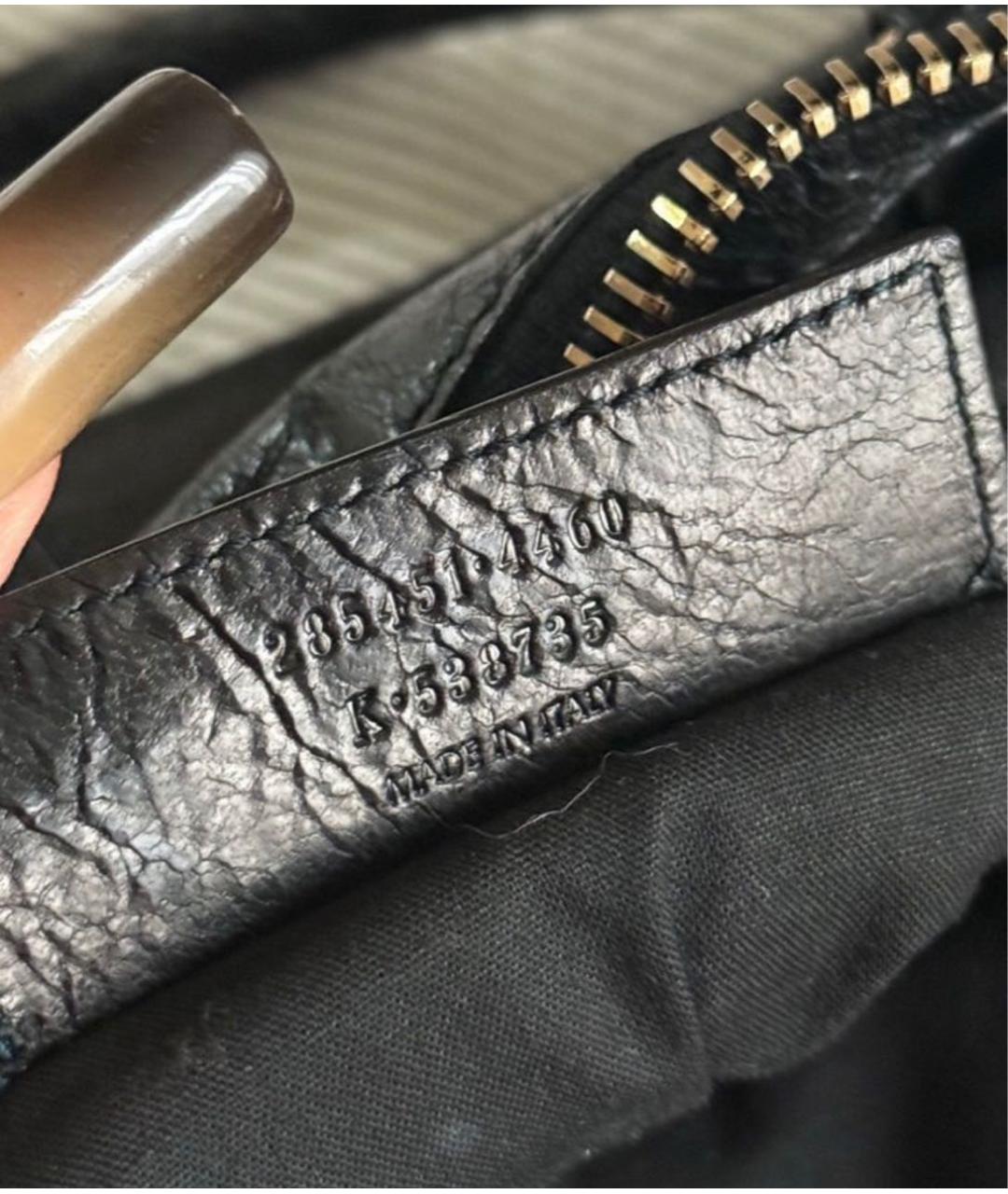 BALENCIAGA Черная кожаная сумка с короткими ручками, фото 6