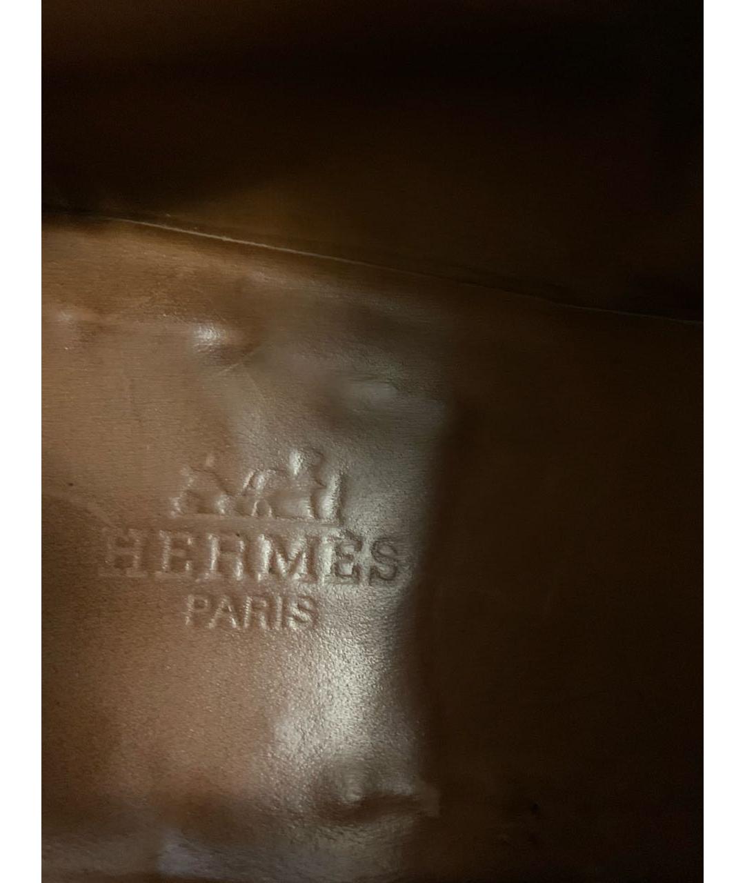 HERMES Черные туфли из экзотической кожи, фото 5