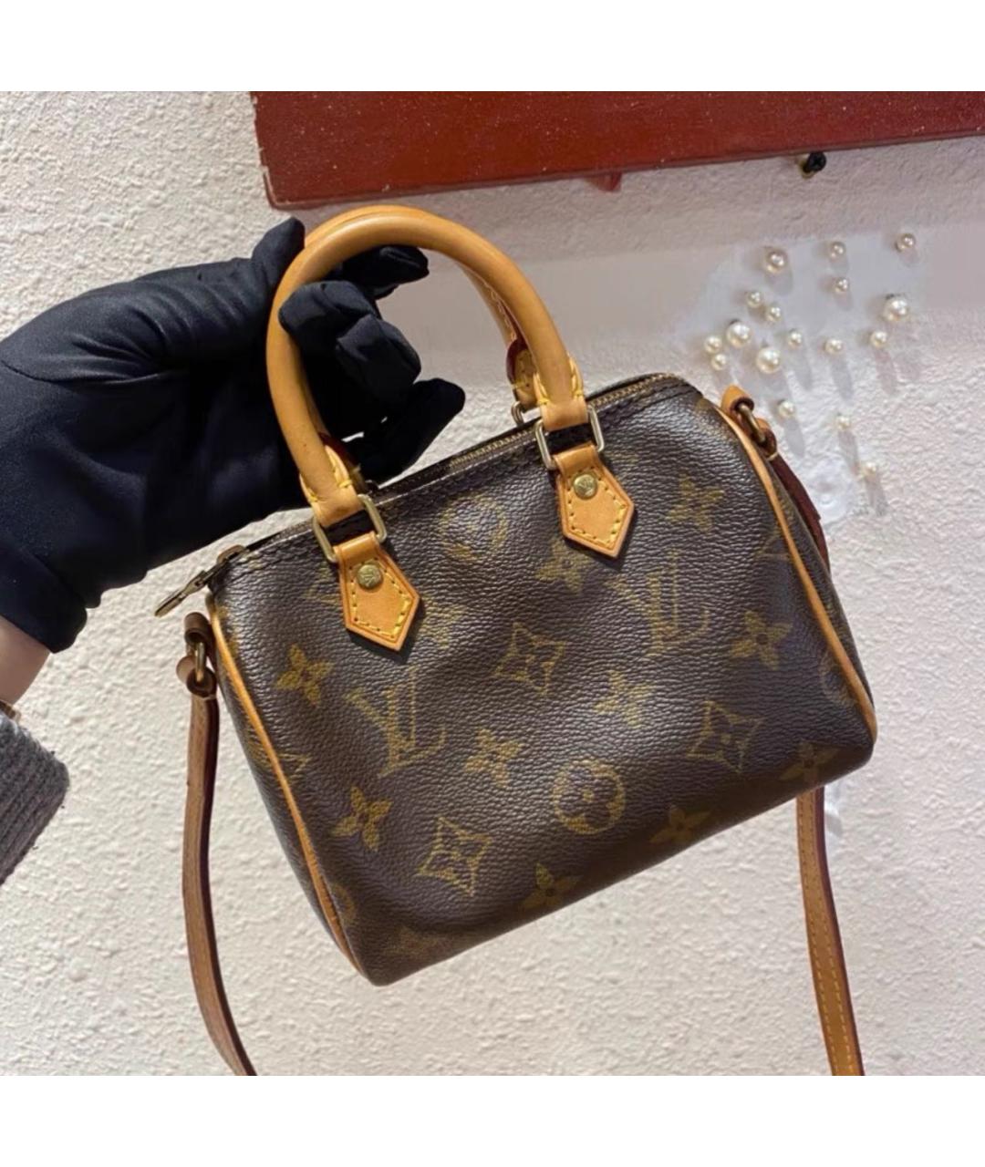 LOUIS VUITTON Коричневая кожаная сумка через плечо, фото 2