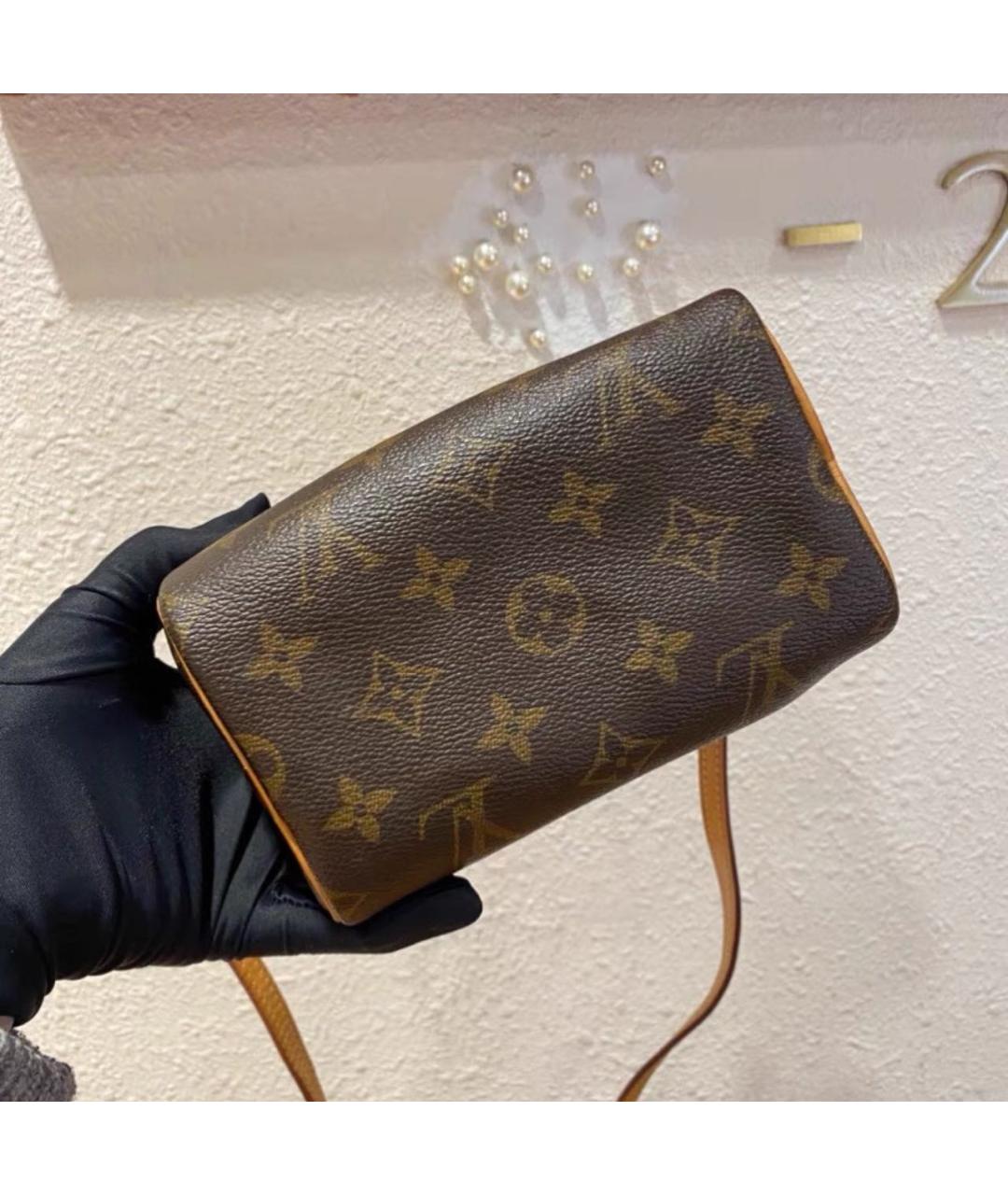 LOUIS VUITTON Коричневая кожаная сумка через плечо, фото 5