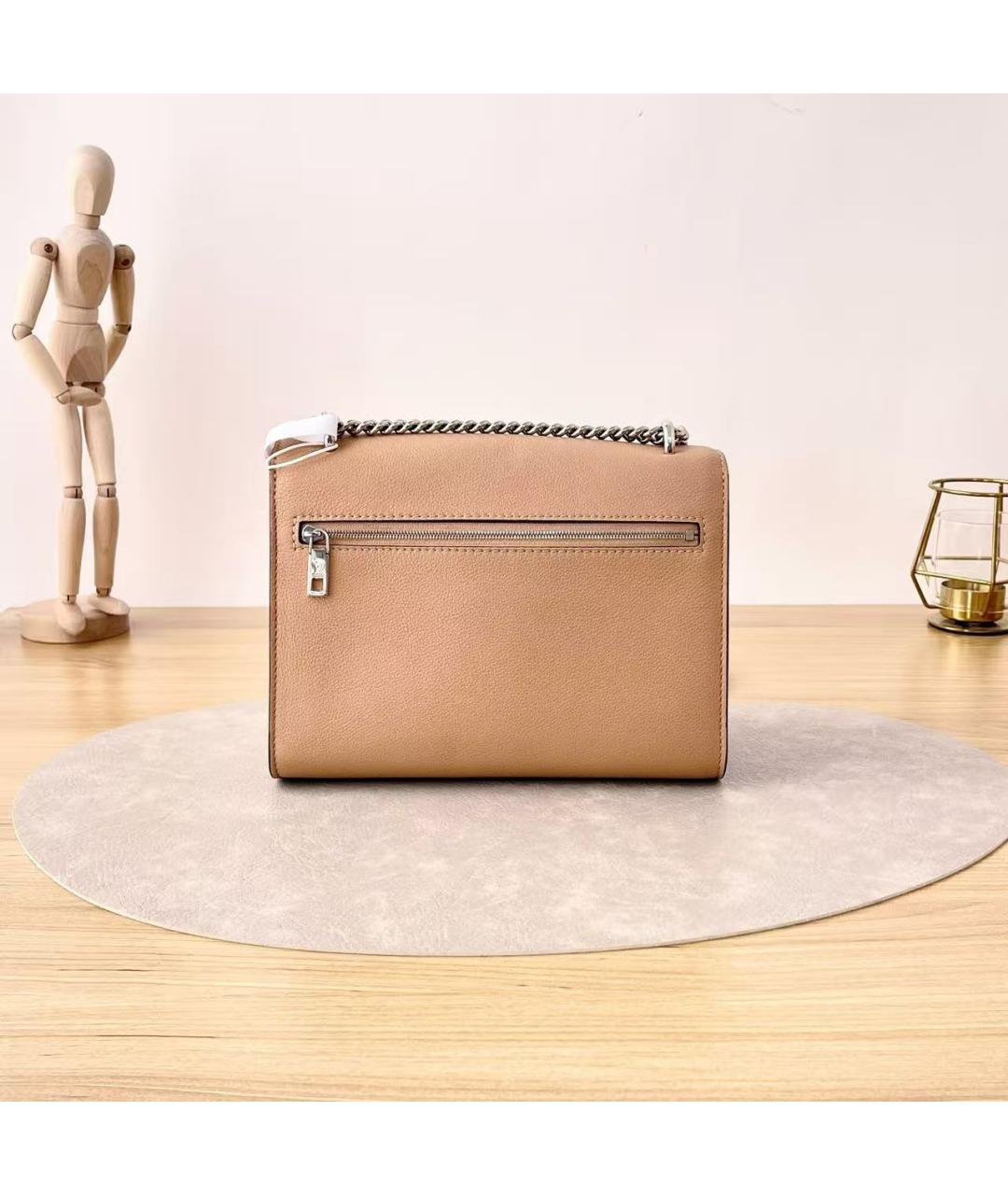 LOUIS VUITTON Бежевая кожаная сумка через плечо, фото 3