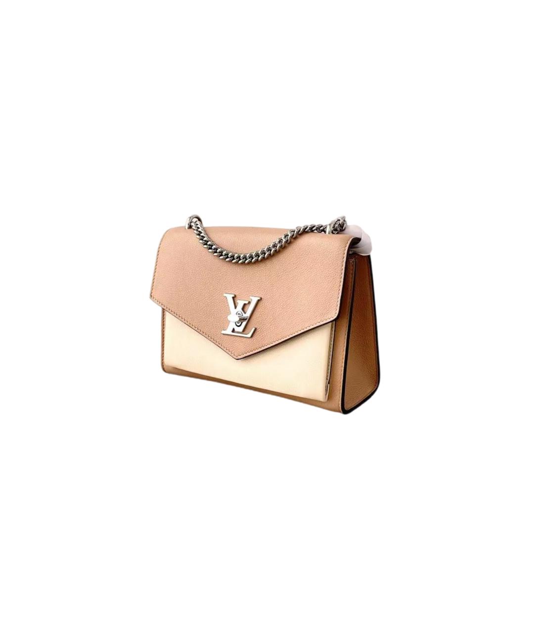 LOUIS VUITTON Бежевая кожаная сумка через плечо, фото 6