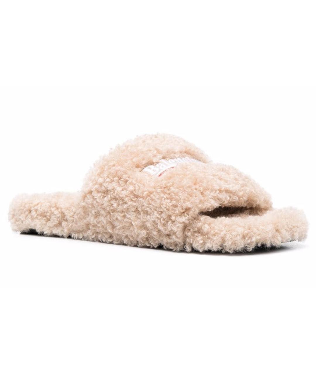 BALENCIAGA Бежевые шлепанцы, фото 3