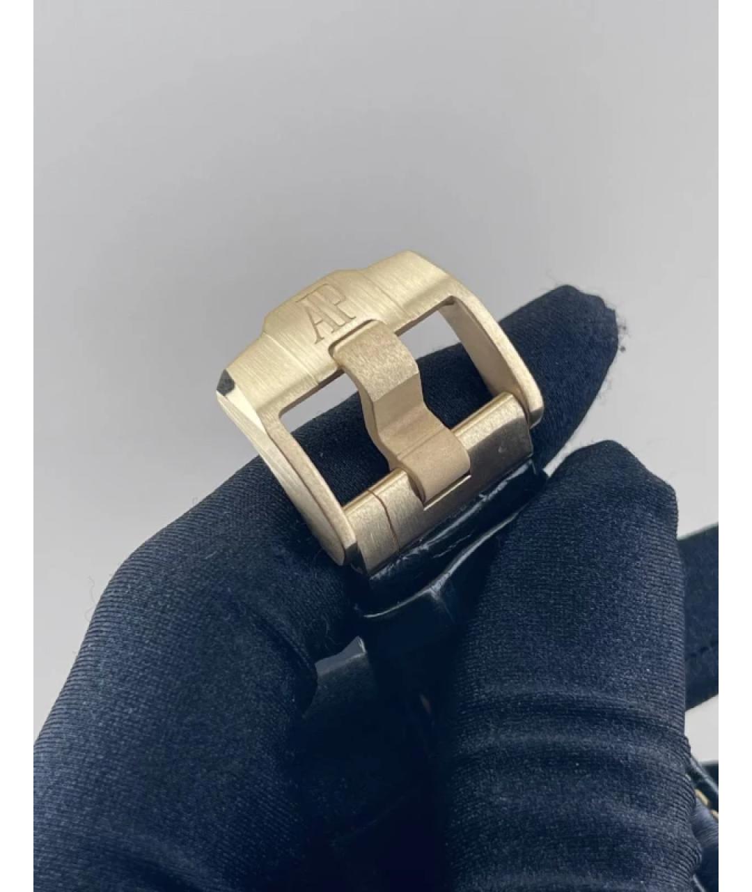 Audemars Piguet Черные часы из желтого золота, фото 5