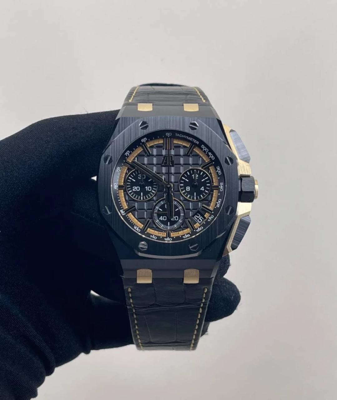 Audemars Piguet Черные часы из желтого золота, фото 2