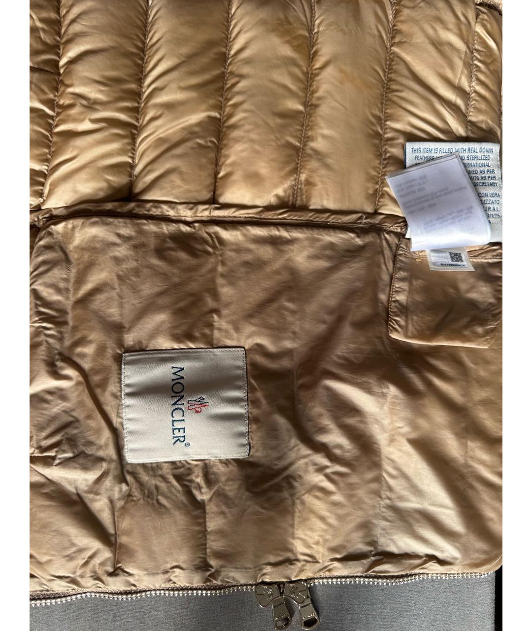 MONCLER Бежевый пуховик, фото 3