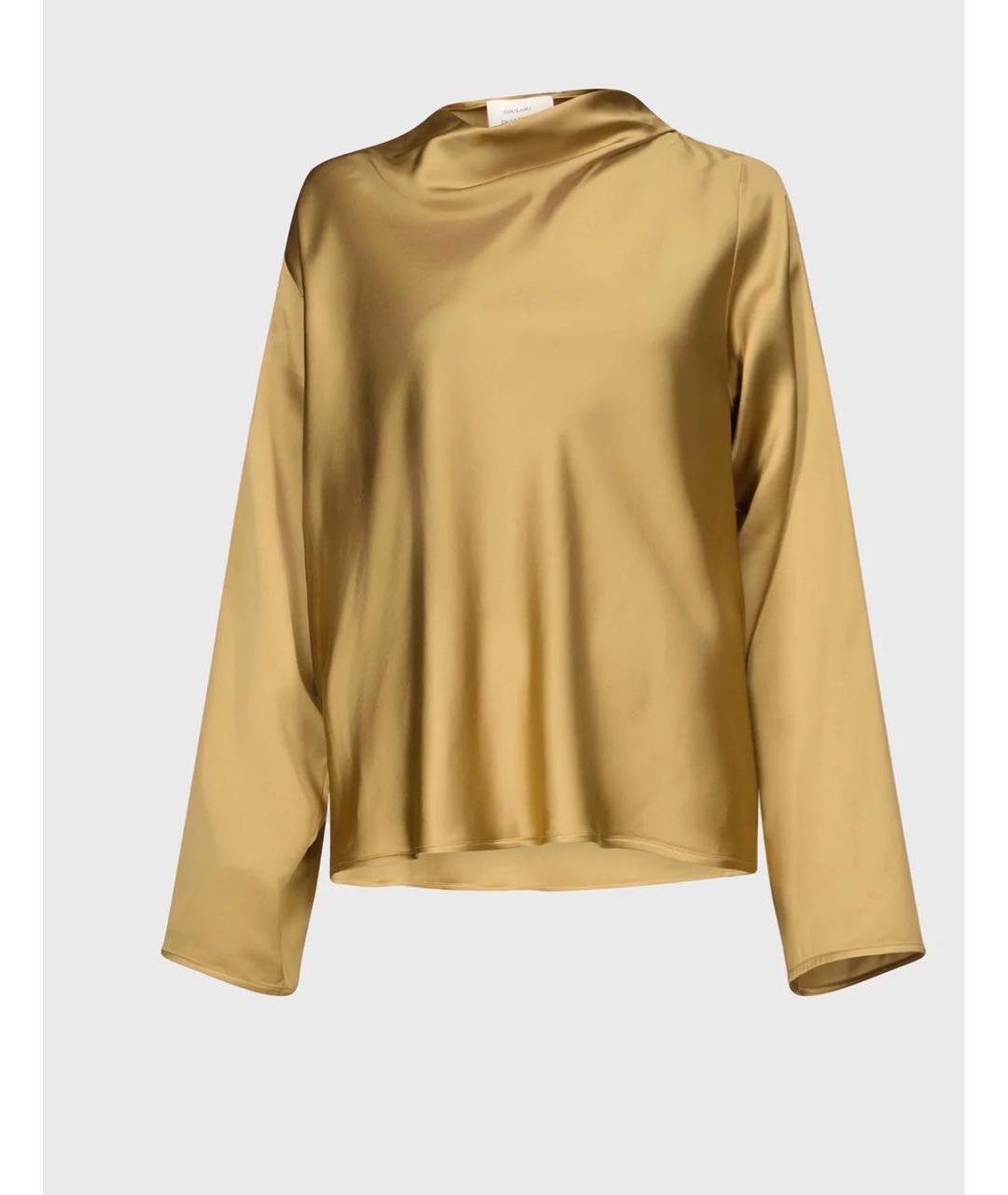 LOULOU DE SAISON Золотая вискозная блузы, фото 6