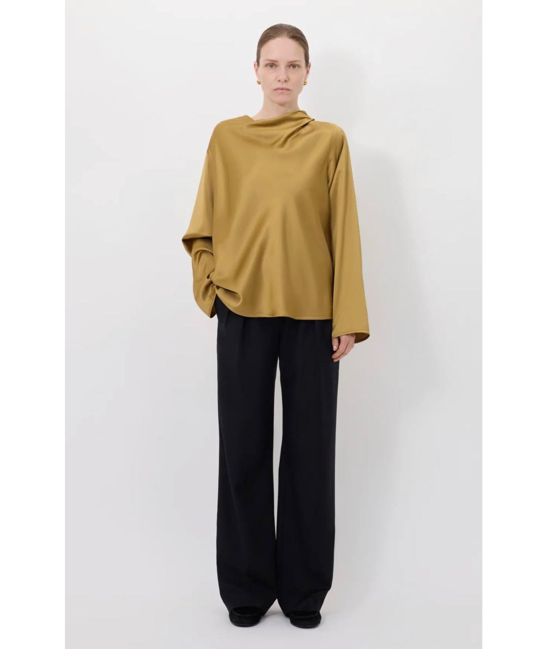LOULOU DE SAISON Золотая вискозная блузы, фото 2