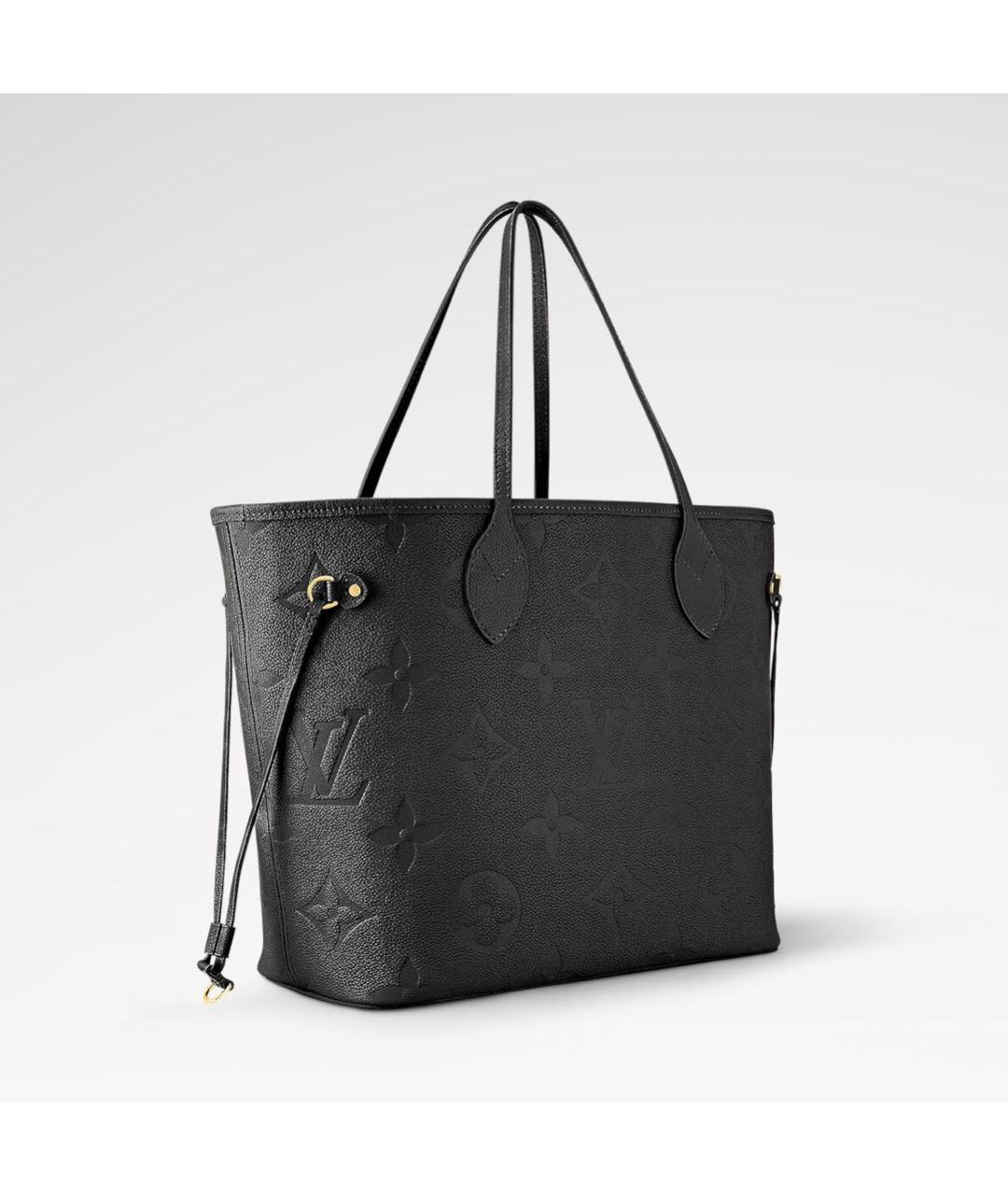 LOUIS VUITTON Черная кожаная сумка тоут, фото 3