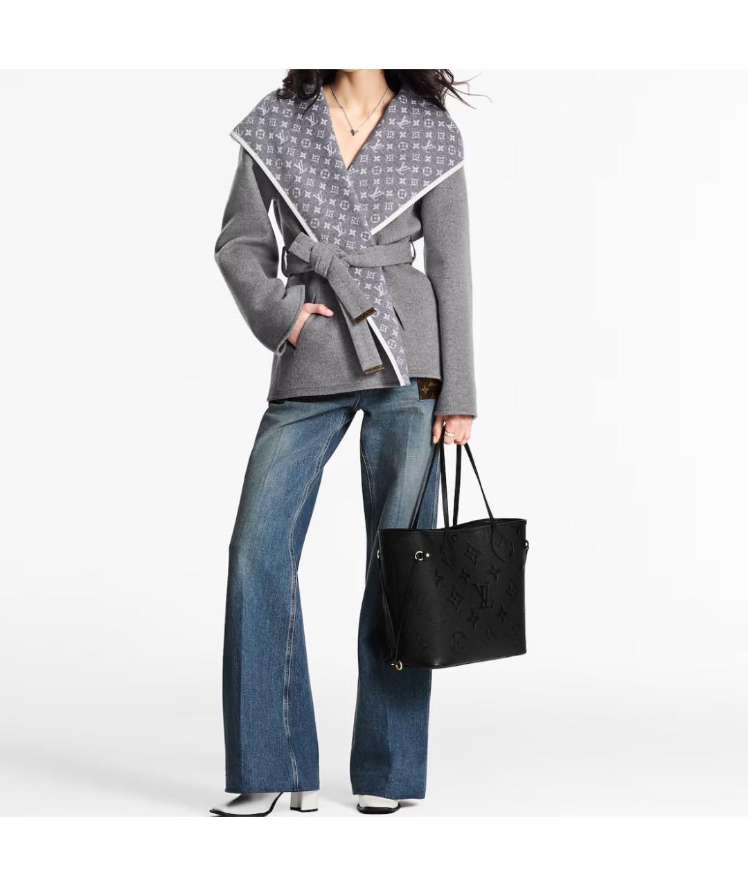 LOUIS VUITTON Черная кожаная сумка тоут, фото 2