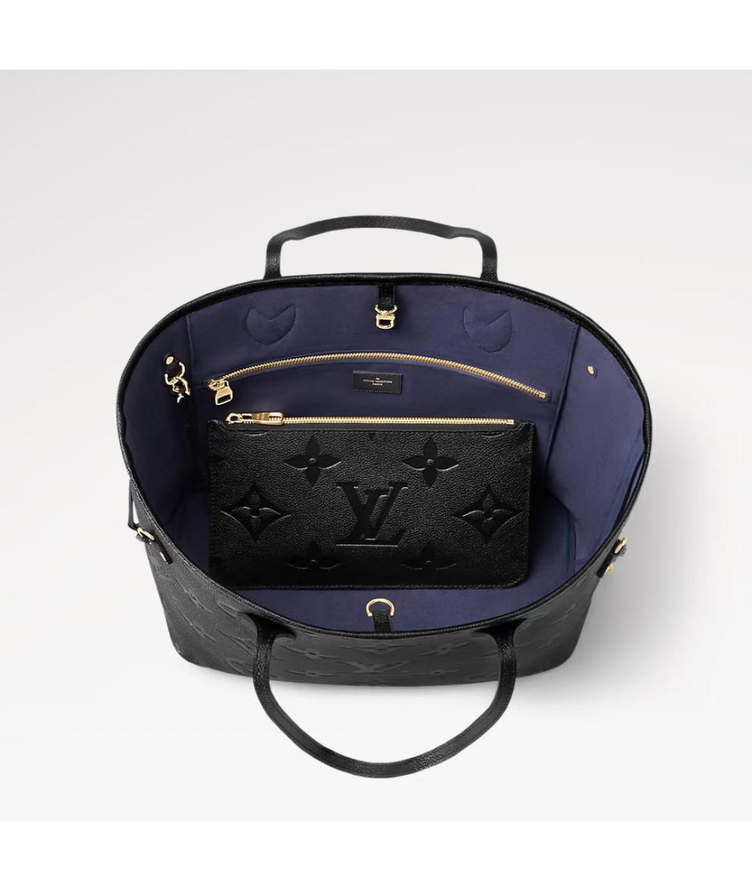 LOUIS VUITTON Черная кожаная сумка тоут, фото 4