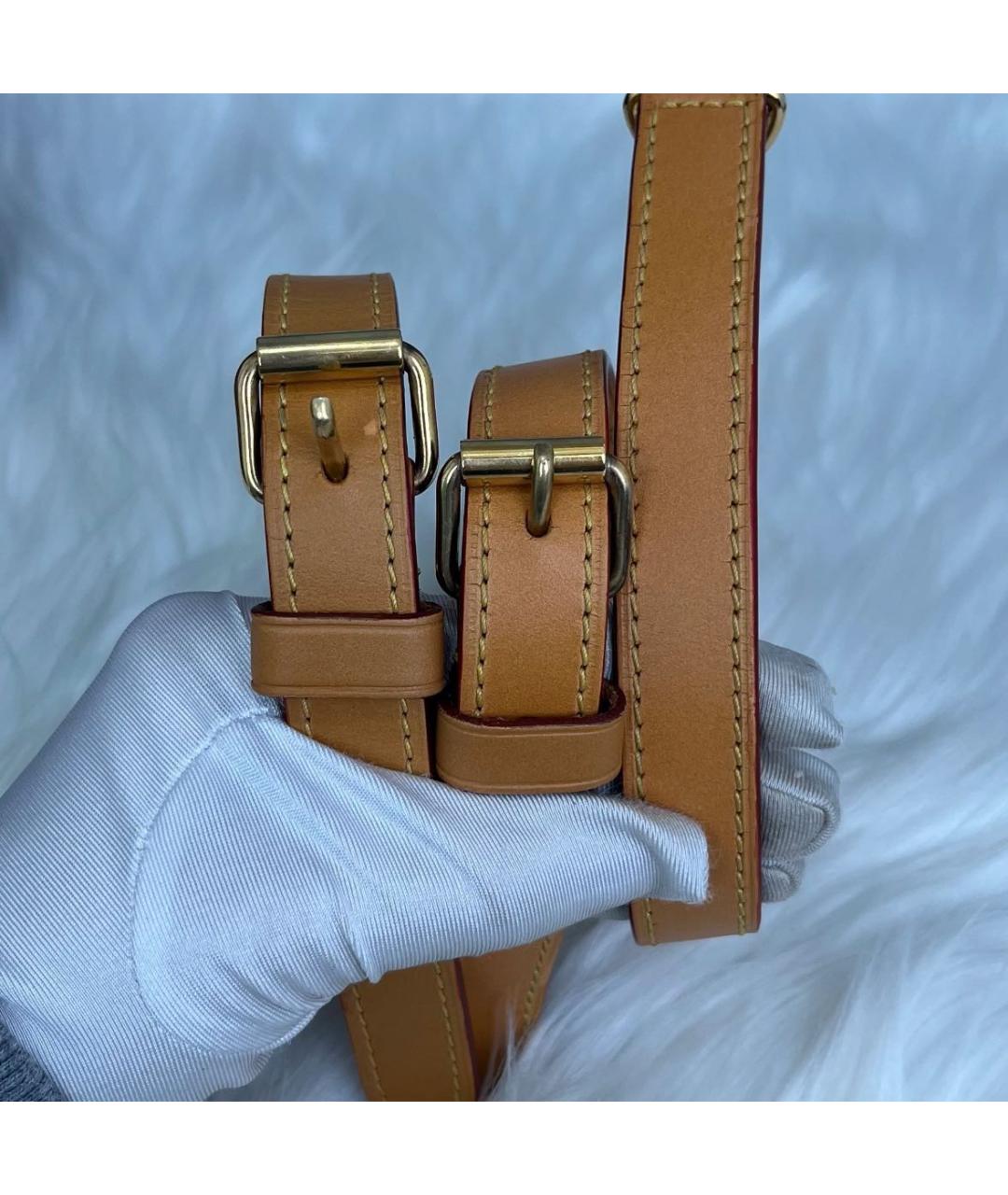 LOUIS VUITTON Коричневая кожаная сумка через плечо, фото 8