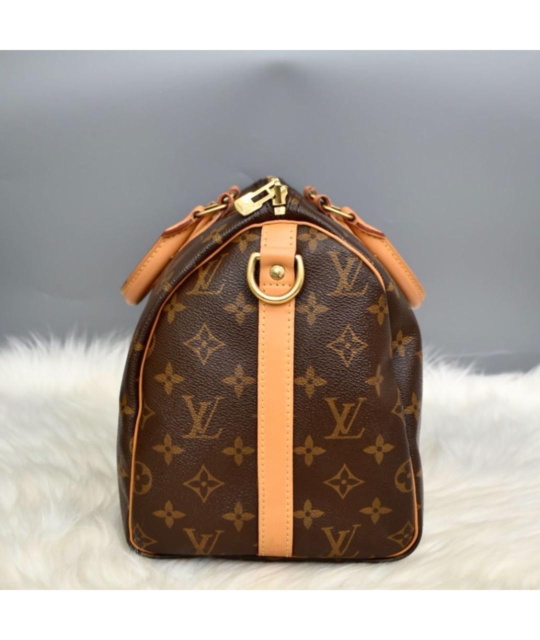 LOUIS VUITTON Коричневая кожаная сумка через плечо, фото 3