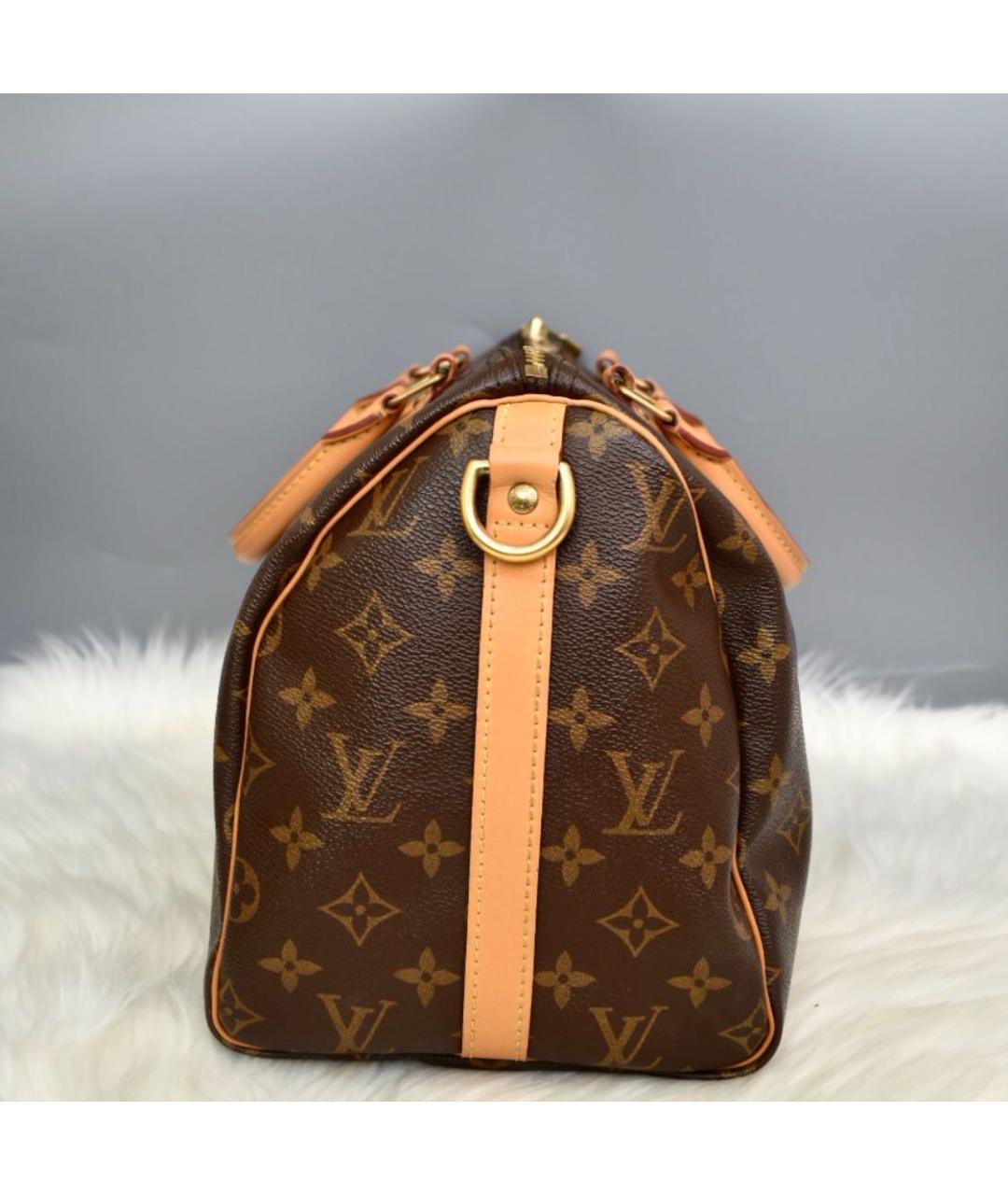 LOUIS VUITTON Коричневая кожаная сумка через плечо, фото 4